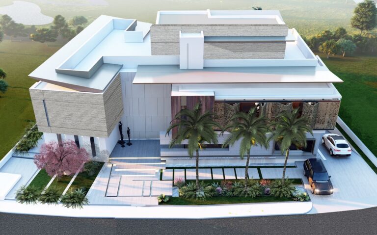 Dubai Hills Villa Construction - Render Perspective View