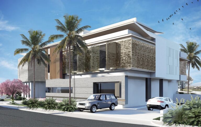 Dubai Hills Villa Construction - Render Front View