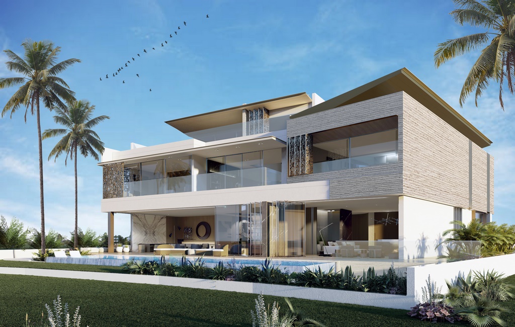 Dubai Hills Villa Construction - Render Back View